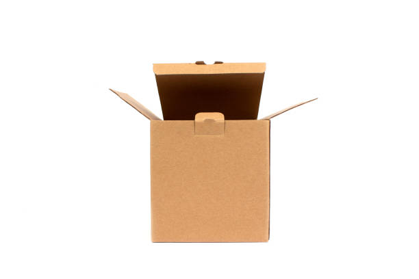 istock Open cardboard box for packaging isolated on white background with copyspace, mockup 1224379443