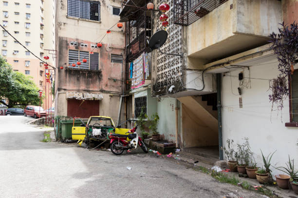 istock Unsightly dirty residential area in Kuala Lumpur. 1224384839