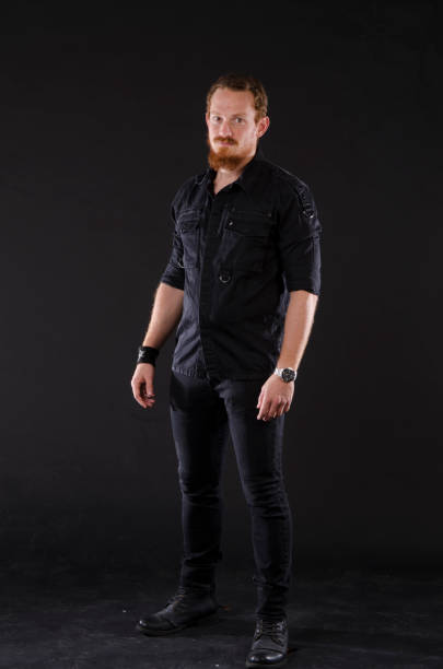istock Redhead metalhead in black 1224386773