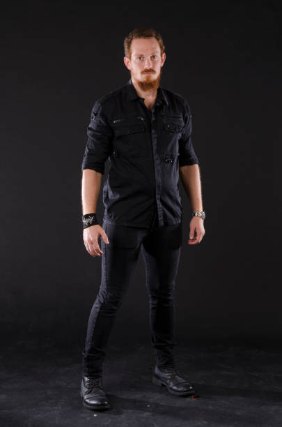 istock Redhead metalhead in black 1224386810