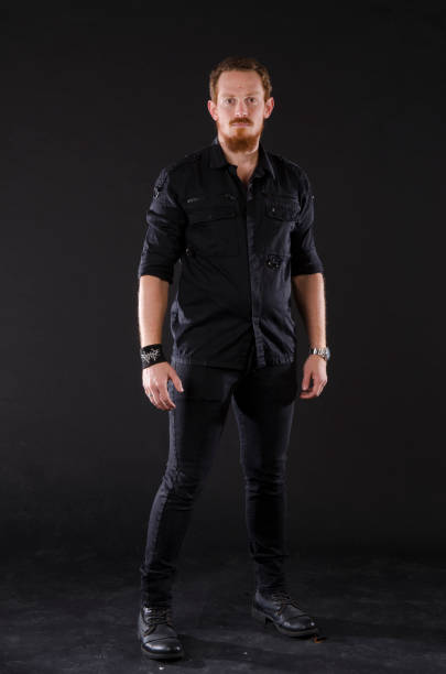 istock Redhead metalhead in black 1224386851