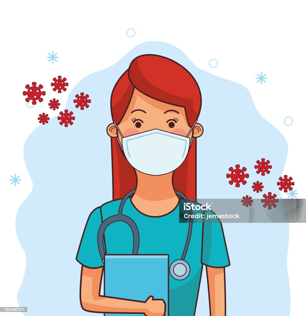 Nữ Bác Sĩ Nghề Sử Dụng Khẩu Trang Hình minh họa Sẵn có - Tải xuống ...