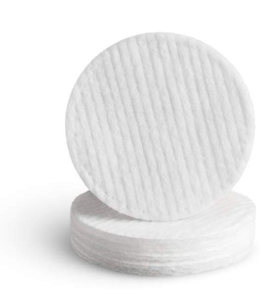 istock Cotton pads close-up on white 1224390327