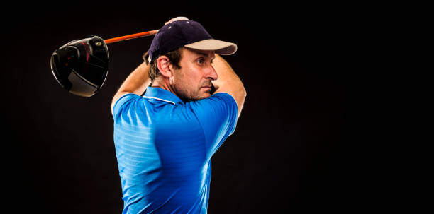 istock Close up Golfer is driving golf ball to green course 1224390536