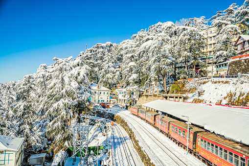 The Kalka Shimla railway is a in narrow-gauge railway in North India which traverses a mostly-mountainous route from Kalka to Shimla. It is known for dramatic views of the hills and surrounding villages.