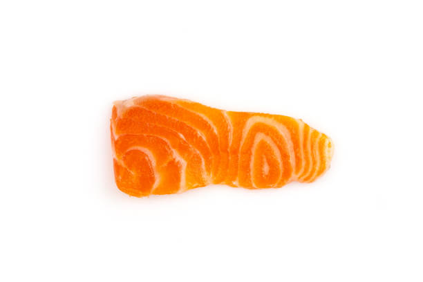 istock Salmon raw sashimi isolated on white background 1224395308