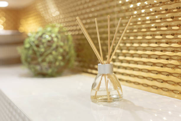 istock Air fragrance, essential oils and sticks. Room decor element. 1224398540