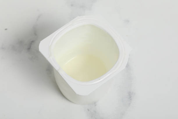 blank plastic container for yogurt, jams and other products.