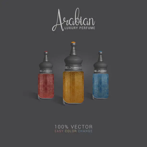 Vector illustration of Arabian Luxury Black Gold Perfume