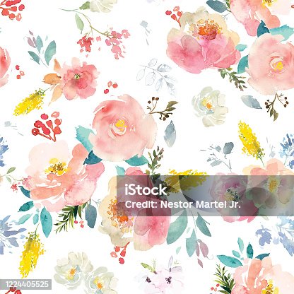 istock Watercolor Flowers Vector Format 1224405525