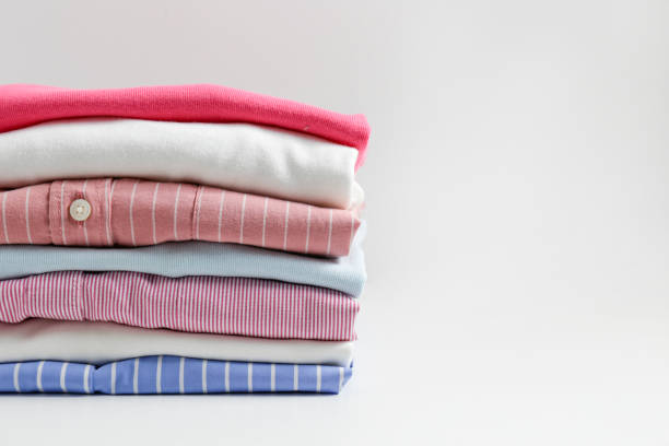 istock Clean garment neatly folded after laundry over bright background 1224408954
