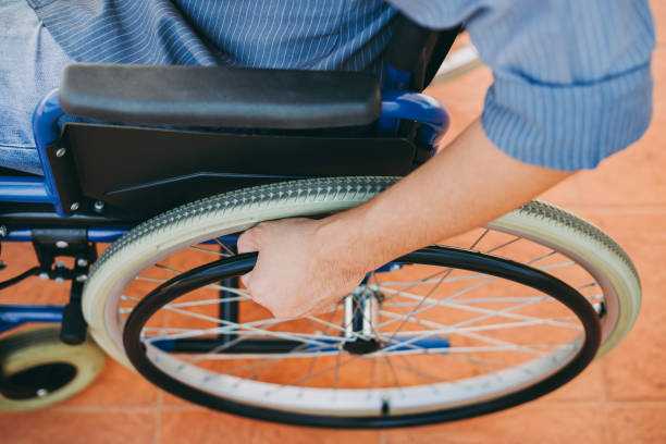 istock People with disabilities can access anywhere in public place with wheelchair,that make them independent in transportation and feel they are not the stranger from social. 1224410676