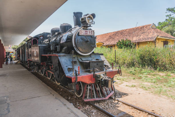 Ancient station is famous place, history destination for traveler, with railway, antique train transport tourist to visit in Dalat, Vietnam Ancient station is famous place, history destination for traveler, with railway, antique train transport tourist to visit. Dalat, Vietnam - March 17, 2020 dalat stock pictures, royalty-free photos & images