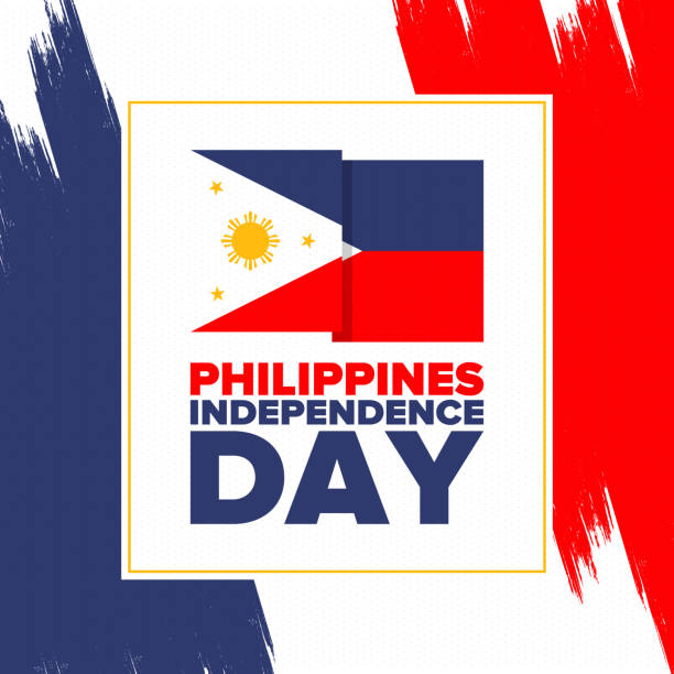 ilustrações, clipart, desenhos animados e ícones de dia da independência das filipinas. celebrado anualmente em 12 de junho nas filipinas. feliz feriado nacional de liberdade. bandeira das filipinas. país do sudeste asiático. design patriótico. pôster vetorial - philippino flag