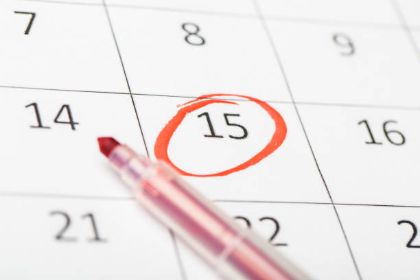 istock 2020 calendar page with pen. important date marked 1224415362