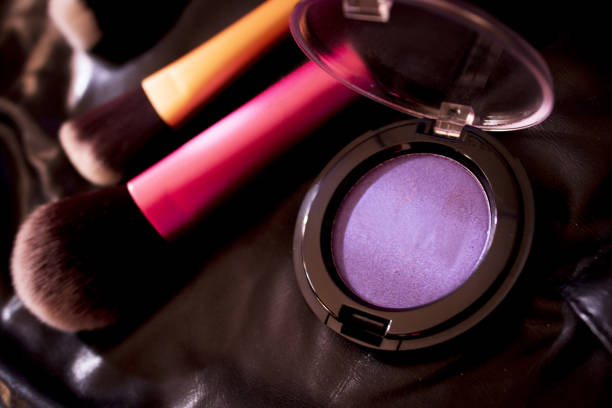 istock Facial makeup, eyeshadow and makeup brushes. No people 1224418262