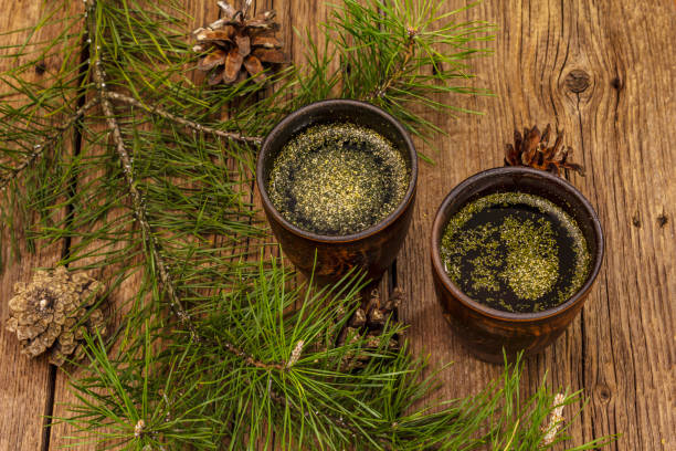 istock ine needle tea, sollip-cha, traditional Korean beverage. Alternative medicine 1224421620