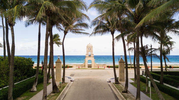 istock Worth Avenue Clock Tower on Palm Beach, FL During COVID-19 1224421638