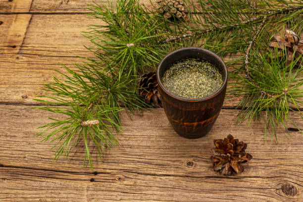 istock ine needle tea, sollip-cha, traditional Korean beverage. Alternative medicine 1224421643