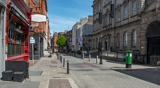 Empty Streets in Dublin City centre during coronavirus , Dublin, Ireland