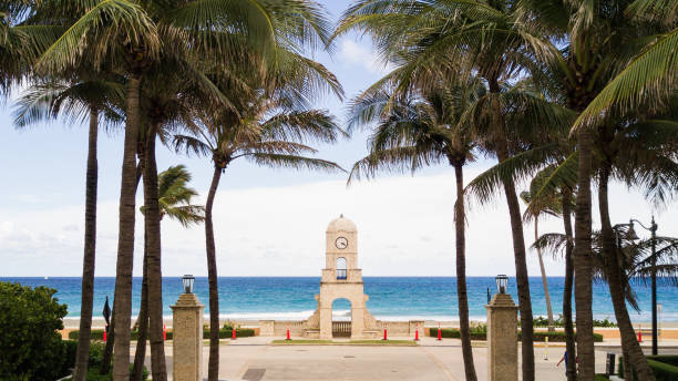 istock Worth Avenue Clock Tower on Palm Beach, FL During COVID-19 1224424602