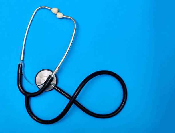 istock Phonendoscope on a blue background. Medicine concept. 1224431924