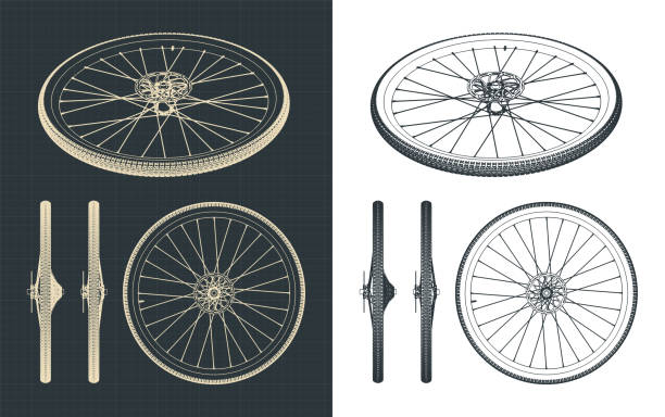 plany kół roweru szosowego - bicycle gear bicycle gear mtb stock illustrations