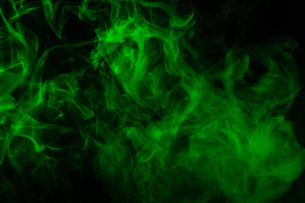 istock Green steam on a black background. 1224435710