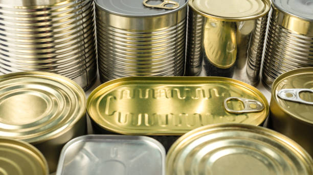 istock Mix of cans isolated on white background. 1224435714