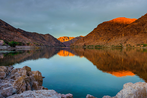 Sunrise over Xolorado river south of Las Vegas