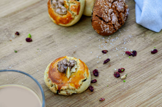 istock walnut cookies and coffee with milk 1224437085