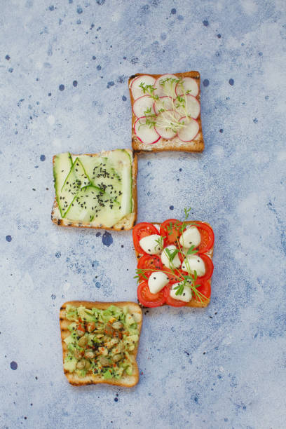 istock Healthy breakfast toasts and vegetables 1224437816