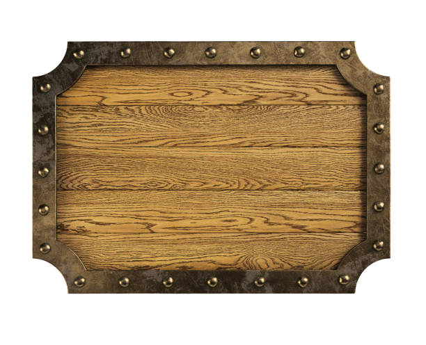istock Medieval wooden signboard isolated on a white background, clipping path included. 1224438700