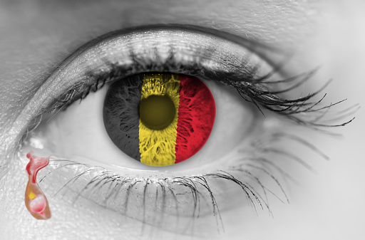 Flag and eye with mourning