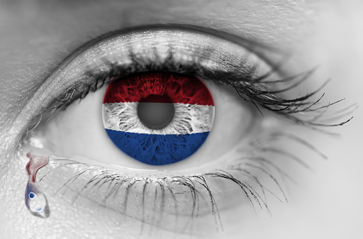 Flag and eye with mourning