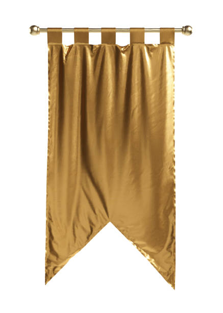 Golden medieval banner isolated on a white background. Clipping path included.