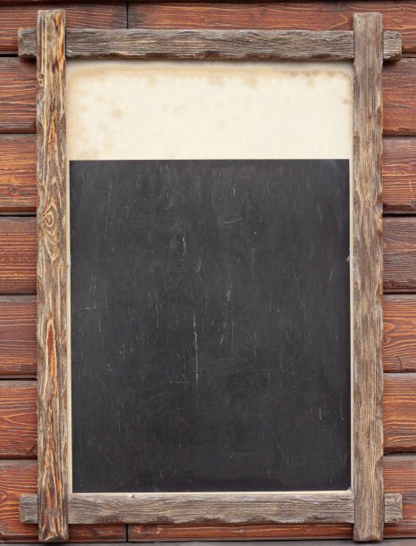 istock Wooden menu vertical size straight view 1224440822