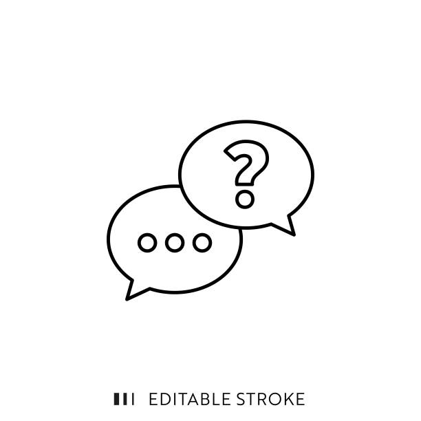 pertanyaan dan jawaban ikon baris dengan editable stroke dan pixel perfect. - question icon ilustrasi stok
