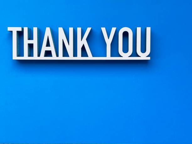 istock Thank you phrase on blue background 1224446619