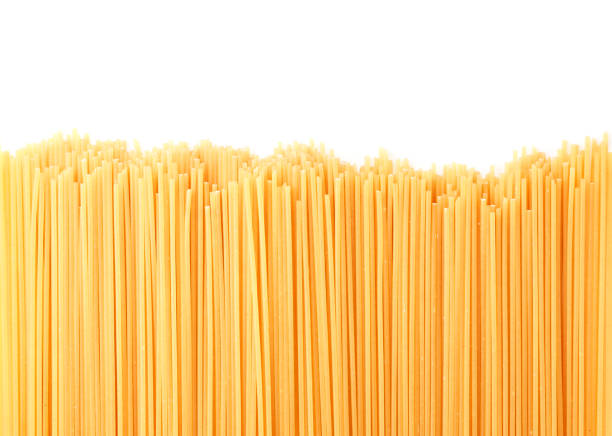 istock Spaghetti pasta on a white background isolated. The view from top, copy space 1224449332