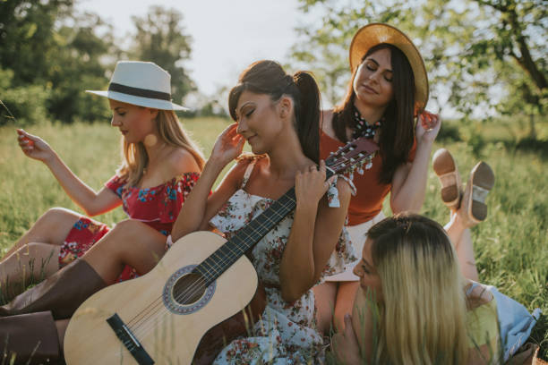 istock Girls enjoying sunny day in nature 1224450749