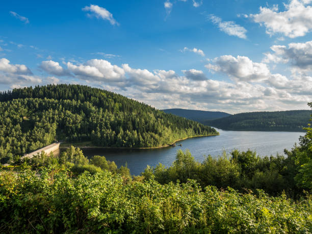 Dam Eibenstock in summer in Germany Dam Eibenstock in summer in Germany erzgebirge stock pictures, royalty-free photos & images