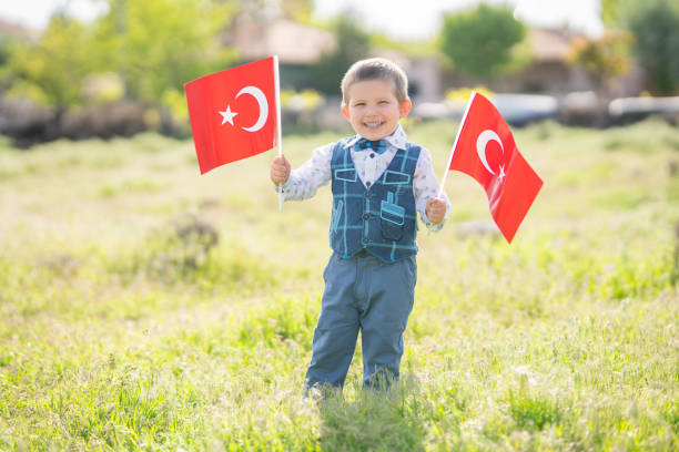 istock Little child with turkish flag 1224454564