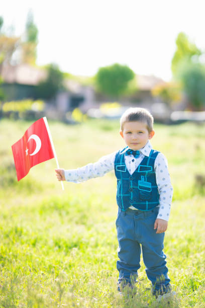 istock Little child with turkish flag 1224454986