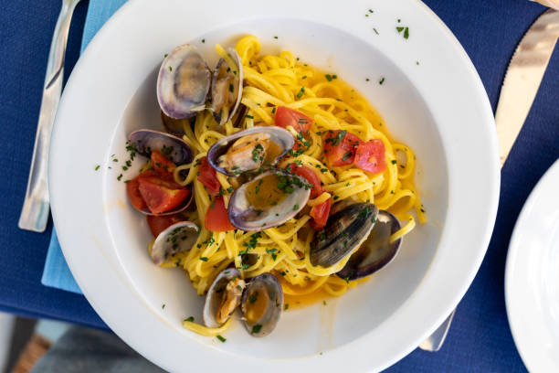 istock Hand-made pasta with seafood in Polignano a Mare. Apulia, Italy 1224455277