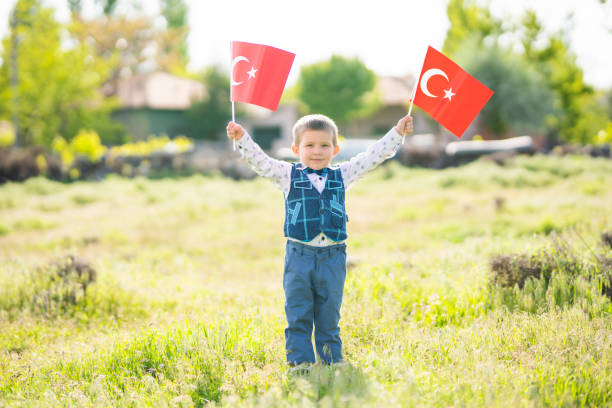 istock Little child with turkish flag 1224457804