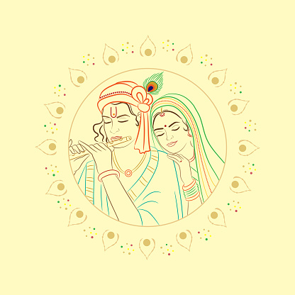 Radhakrishna Stock Illustration - Download Image Now - Krishna, Radha, Art  - iStock