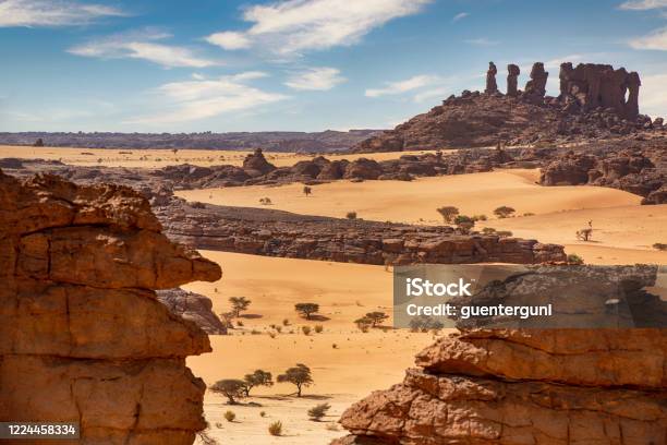 Aerial View Of The Ennedi Massif Sahara Chad Stock Photo - Download Image Now - Chad - Central Africa, Ennedi Massif, Ennedi Mountains