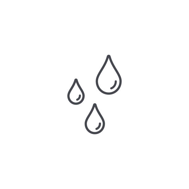 illustrazioni stock, clip art, cartoni animati e icone di tendenza di icona della linea di rilascia. illustrazione isolata in stile piatto vettoriale - drop water raindrop dew