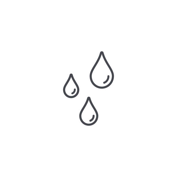 значок линии капель. вектор плоский стиль изолированные иллюстрации - raindrop drop water symbol stock illustrations